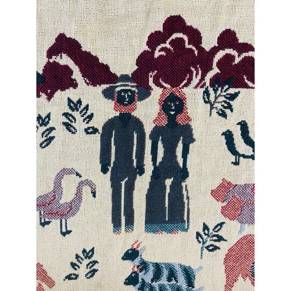 Williamsburg Noah's Ark Throw Blanket Tapestry Goodwin Weavers 100% Cotton Thick - Picture 9 of 10